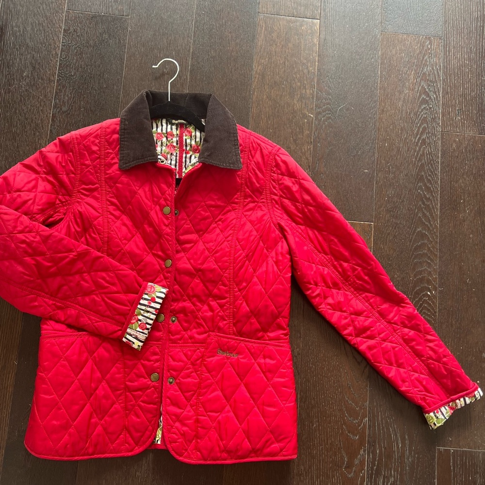 Barbour Quilted Jacket Summer Liddesdale Red